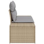 vidaXL Canapé de jardin 2 places avec coussins en poly rotin beige
