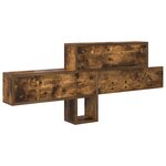 vidaXL Porte-manteau mural avec étagère Chêne fumé 100 x 12 x 43 5 cm