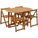 vidaXL Mobilier à dîner d'extérieur pliable 5 Pièces Bois d'acacia solide