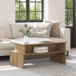 vidaXL Table basse chêne artisanal 90 x 55 x 42.5 cm Bois d'ingénierie