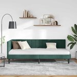 vidaXL Cadre de lit d'angle Vert foncé 80 cm x 200 cm tissu