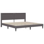 vidaXL Cadre de lit avec bandes LED Gris 200 x 200 cm Simili cuir