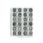 Feuilles numismatiques Multi-Collect pour 24 monnaies jusqu'à 34 mm. Intercalaires - Noir