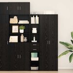 vidaXL Haut Armoire Chêne noir 30 x 42.5 x 185 cm Bois d'ingénierie