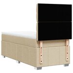 vidaXL Sommier à lattes de lit avec matelas Crème 80x200 cm Tissu