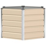 vidaXL Jardinière Ivoire 129 x 129 x 75 cm Acier