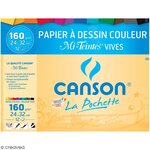 CANSON Papier dessin Mi-Teintes vives, 240 x 320 mm, 160g/m², assorti ,3148950135599