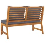 vidaXL Banc de jardin 114 5 cm avec coussin gris foncé Bois d'acacia