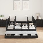 vidaXL Cadre de lit de rangement en chêne noir 150x200 cm