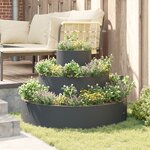 vidaXL Pot de fleurs en métal Acier/anthracite Acier Grand Durable