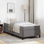 vidaXL Cadre de lit avec matelas Gris 90 x 200 cm Faux cuir