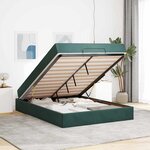 vidaXL Cadre de lit Vert foncé 160 x 200 cm Velours
