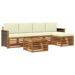 vidaXL Ensemble de canapés d'extérieur 6 pc Naturel et Crème