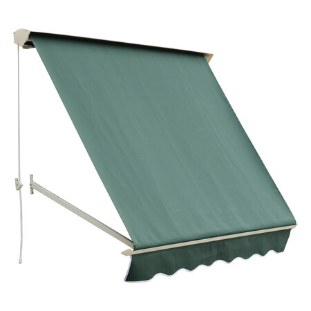 Store banne manuel inclinaison réglable aluminium polyester imperméabilisé 70L x 180l cm vert