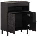 vidaXL Armoire latérale noir 60x33x75 cm bois massif de manguier