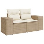 vidaXL Ensemble de canapé de jardin 8 Pièces Beige polyrotin