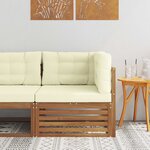 vidaXL Canapé d'angle extérieur Bois d'Acacia Massif Naturel