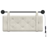vidaXL Tête de lit suspendue Avec lumière LED Crème Velours