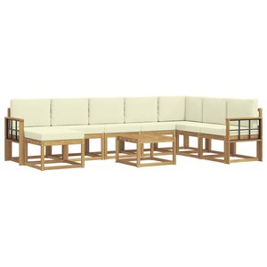 vidaXL Ensemble de canapés d'extérieur 9 pc Blanc et crème