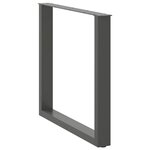 vidaXL Pieds de table à manger en U 3 pièces Anthracite 80 x (72-73) cm Acier