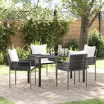 vidaXL Ensemble de salle à manger pour jardin 5 Pièces Marron Poly rotin