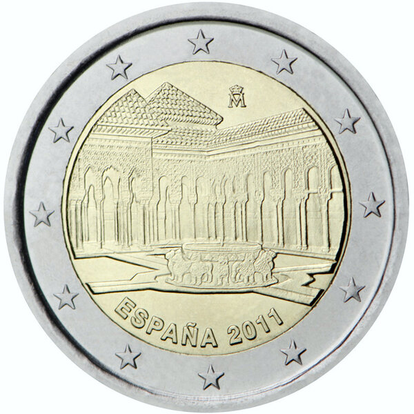 2 euros commémoratif Espagne 2011 - La Cour des Lions.