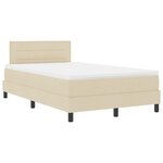 vidaXL Lit à ressorts avec matelas Crème 120 x 200 cm tissu