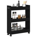 vidaXL Armoire avec roue Chêne noir 60 x 22 x 79 cm