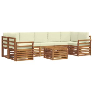 vidaXL Ensemble de canapés d'extérieur 8 pc Naturel et Crème