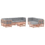 vidaXL Salon de jardin 10 Pièces avec coussins bois massif douglas