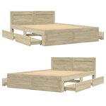 vidaXL Cadre de lit avec tête de lit chêne sonoma 140x190 cm