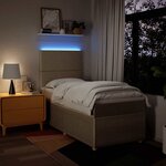 vidaXL Sommier à lattes de lit avec matelas Crème 90x200 cm Tissu