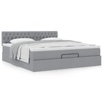 VidaXL Cadre de lit ottoman et matelas gris clair 180x200 cm tissu