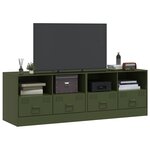 vidaXL Meubles TV 2 Pièces vert olive 67x39x44 cm acier