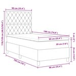 Lit à ressort vidaXL avec matelas gris foncé en velours simple