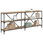 vidaXL Table console avec étagère Chêne artisanal 180 x 30 x 75 cm