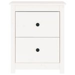vidaXL Table de chevet Blanc 50x35x61 5 cm Bois de pin massif