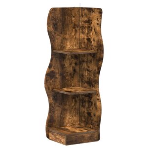 vidaXL Étagère d'angle Chêne fumé 34 x 33 x 102 cm Bois d'ingénierie