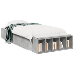 vidaXL Cadre de lit sans matelas gris béton 75x190 cm