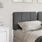vidaXL Tête de lit capitonnée Blanc et gris clair 120 cm Pin massif