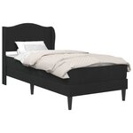 vidaXL Cadre de lit avec tête de lit Noir 90 x 190 cm Velours