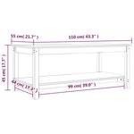 vidaXL Table basse Marron miel 110x55x45 cm Bois massif de pin