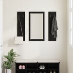 vidaXL Porte-manteau mural avec stockage avec miroir Chêne noir 96 x 1 5 x 90 cm