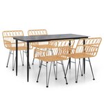 vidaXL Ensemble à manger de jardin 5Pièces Résine tressée