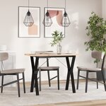 vidaXL Table à manger cadre en Y 100x50x75 5 cm bois pin massif acier