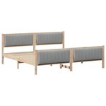 vidaXL Cadre de lit avec tête de lit Marron et gris clair 200 x 200 cm