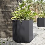 vidaXL Jardinières 2 Pièces noir hexagone 46x40x45 cm acier