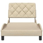vidaXL Cadre de lit sans matelas crème 90x200 cm tissu