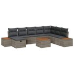 vidaXL Ensemble de canapé de jardin 9 Pièces Gris 55 x 62 x 69 cm