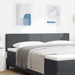 vidaXL Tête de lit avec tête de lit Gris foncé 180 cm Tissu côtelé